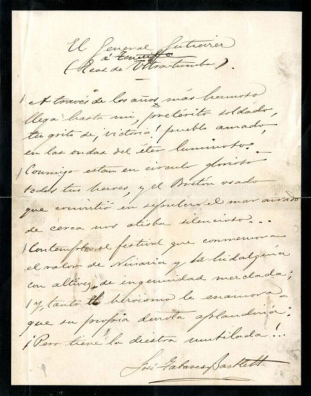 Intemporales: «El general Gutiérrez, a Tenerife («Ecos de ultratumba»). Poesía manuscrita de José Tabares Bartlett»